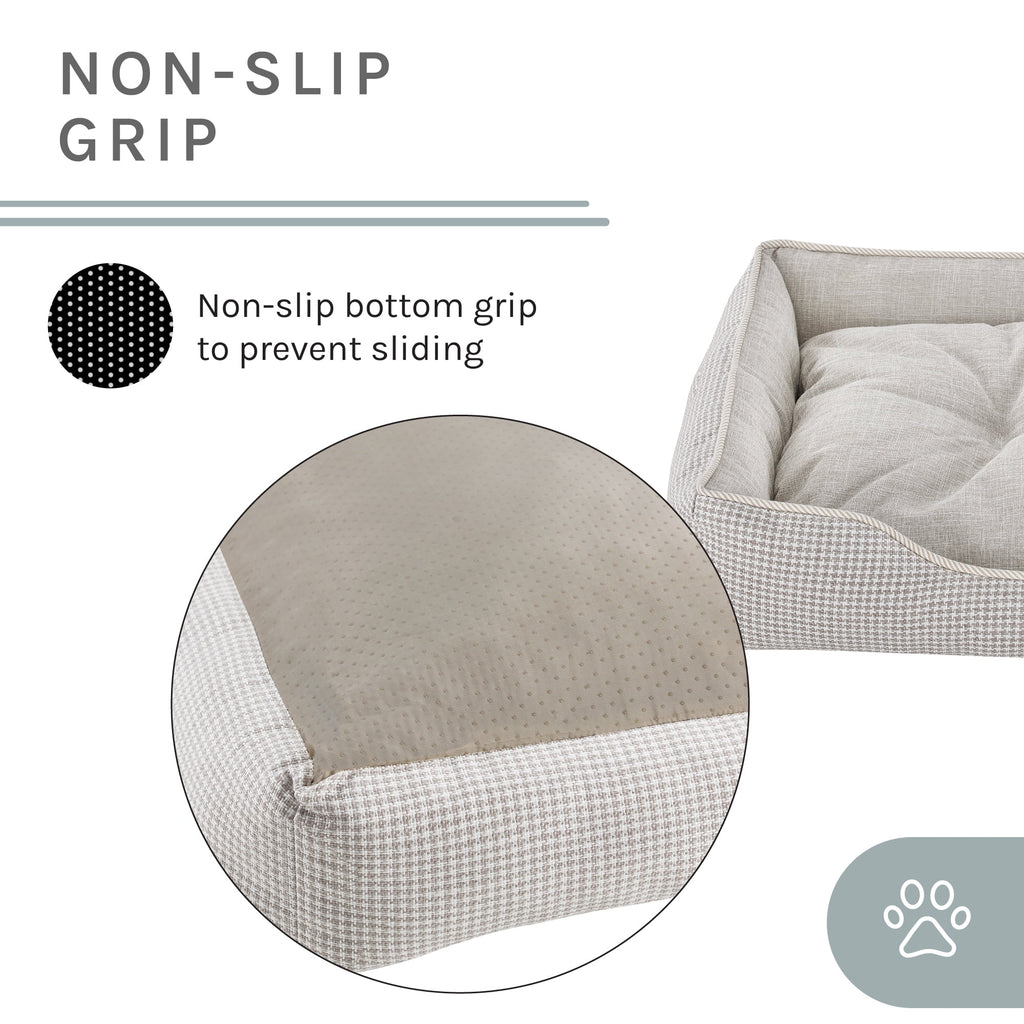 Brown Plaid Dog Bed J976