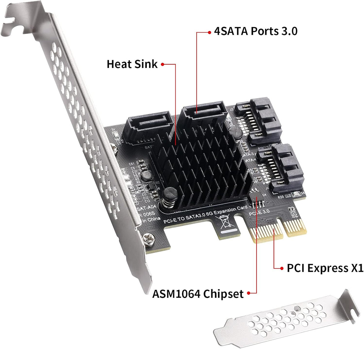 PCIe SATA Card 4 Port Expansion Card C935