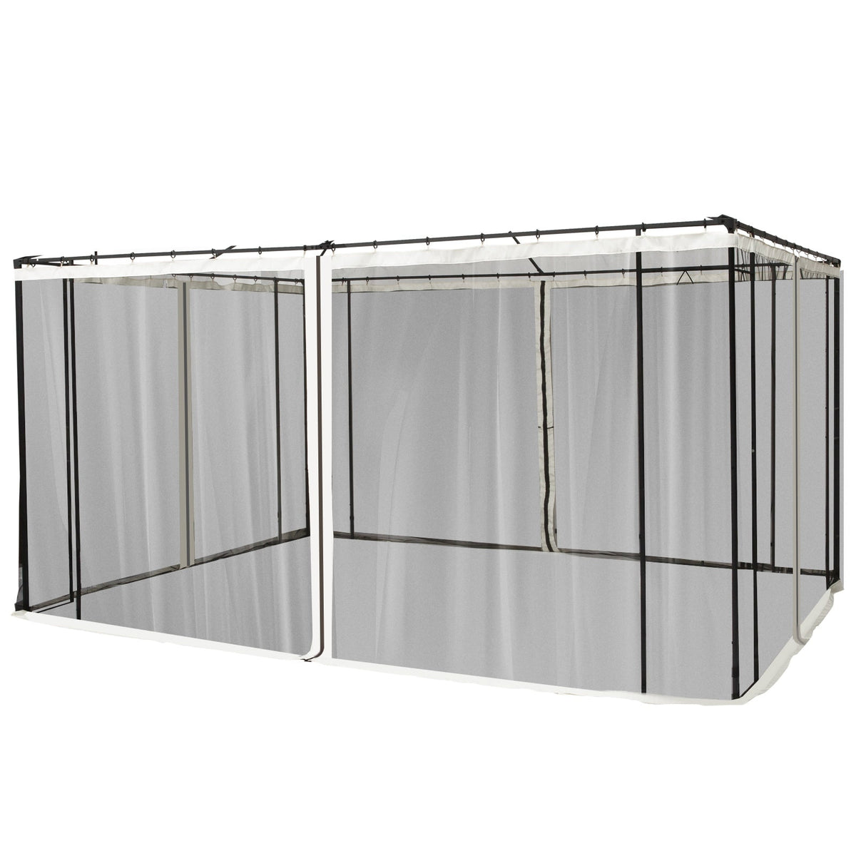 10' x 13' 4-panel Mesh Mosquito Netting Sidewalls with Zippers E7201
