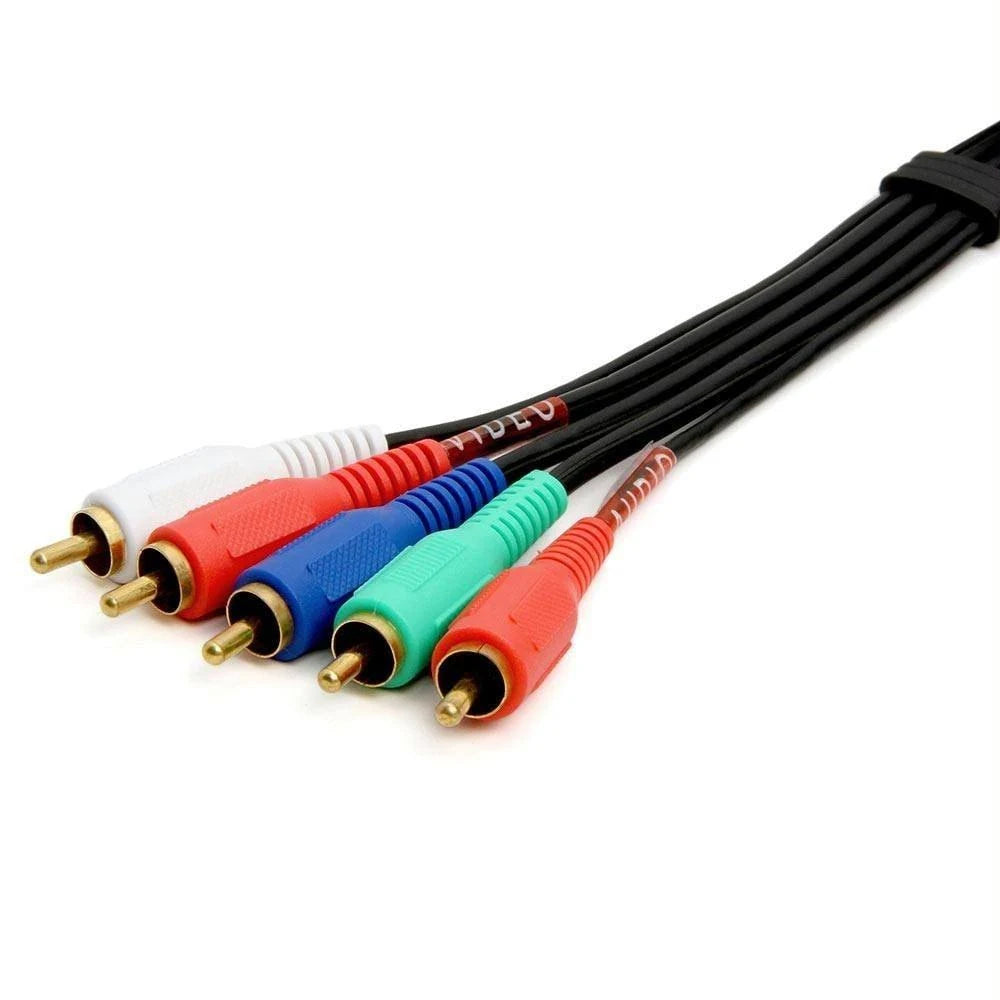 Component Video Audio Cable 5-RCA Gold HDTV RGB YPbPr 25 ft E678210