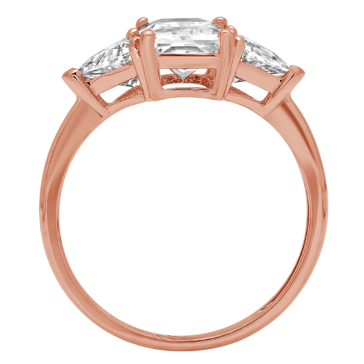 18K Rose Gold Three-Stone Diamond Engagement Ring S1301