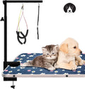 Dog Grooming Arm with Clamp Portable Two Grooming Arms 41 inch Height Adjustable Dark Grey P556484