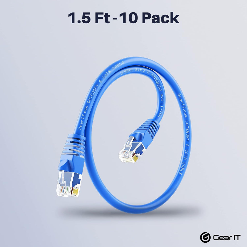 Cat 6 Ethernet Cable 1.5 ft 50-Pack Blue X728
