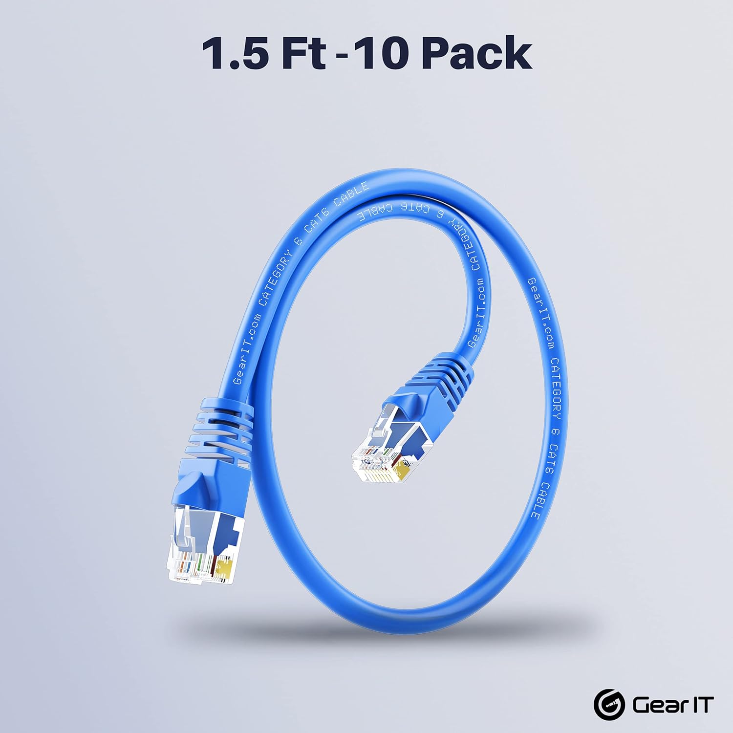 Cat 6 Ethernet Cable 1.5 ft 50-Pack Blue X728