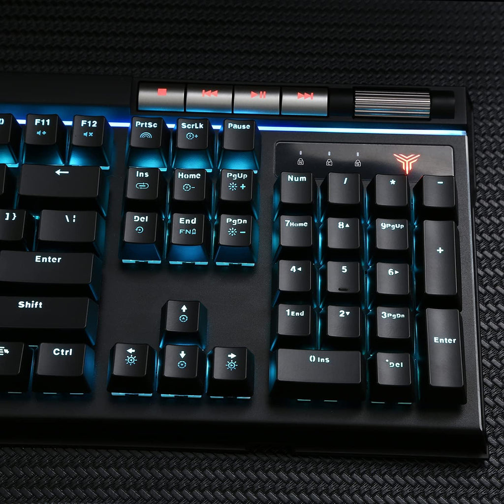 Mechanical Gaming Keyboard Blue Switches RGB Backlight with 2 USB Ports Pack of 2 F738