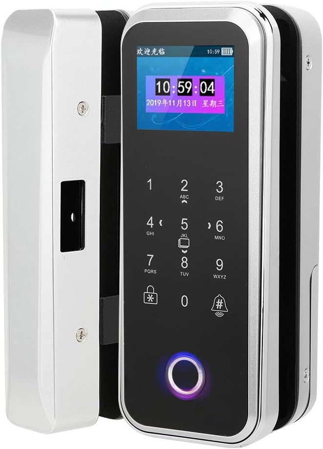 Silver Door Lock for Frameless Glass Doors H8331