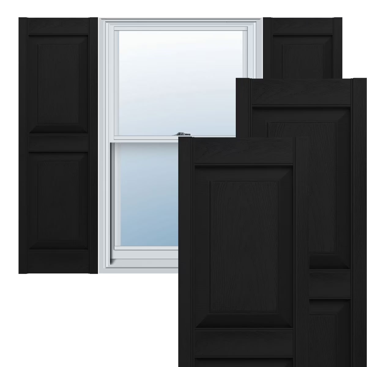 Black Raised Panel Shutters Per Pair G72754