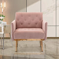 Pink Velvet Accent Chair with Metal Legs L70162