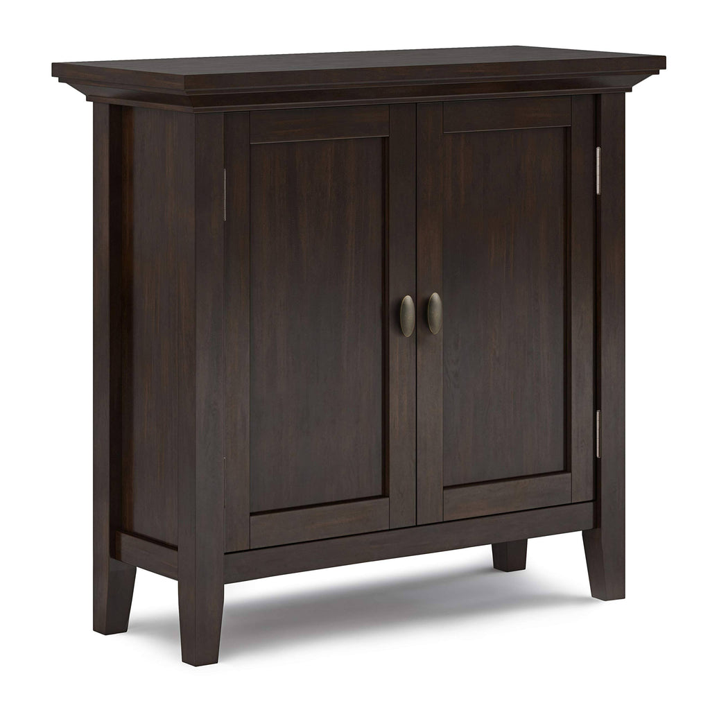 Solid Wood Low Storage Cabinet in Brunette Brown R31456