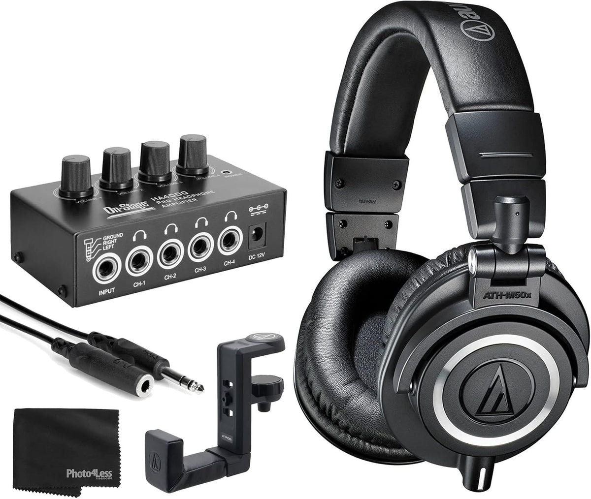 Closed-Back Professional Monitor Headphones with 90° Swiveling Earcups (Black) I89088