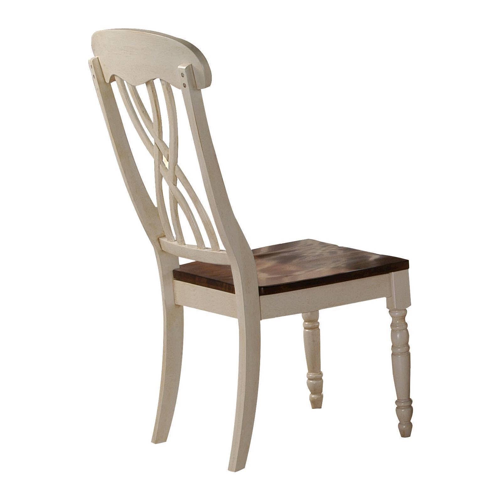 Buttermilk Oak Wood Side Dining Chair Set of 2 D69477