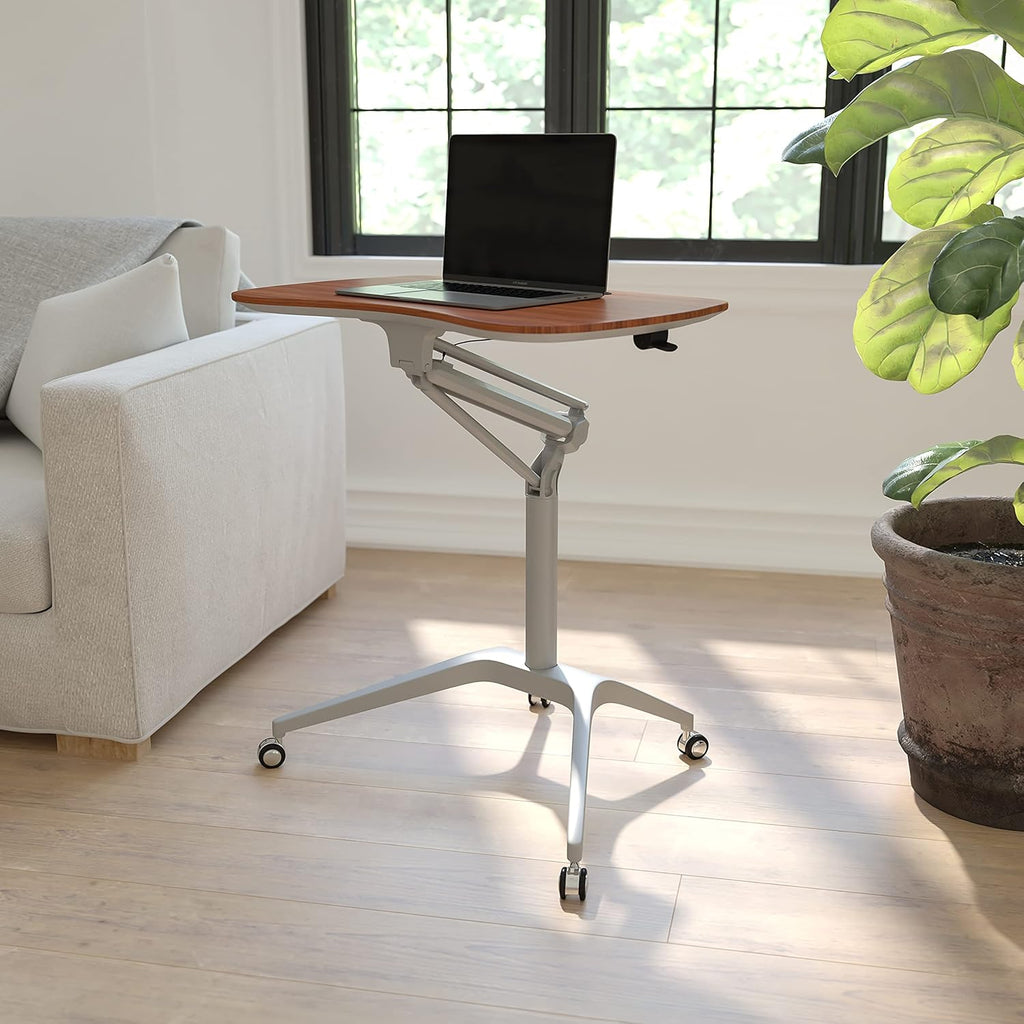 Black Mobile Ergonomic Desk with Adjustable Height E519377
