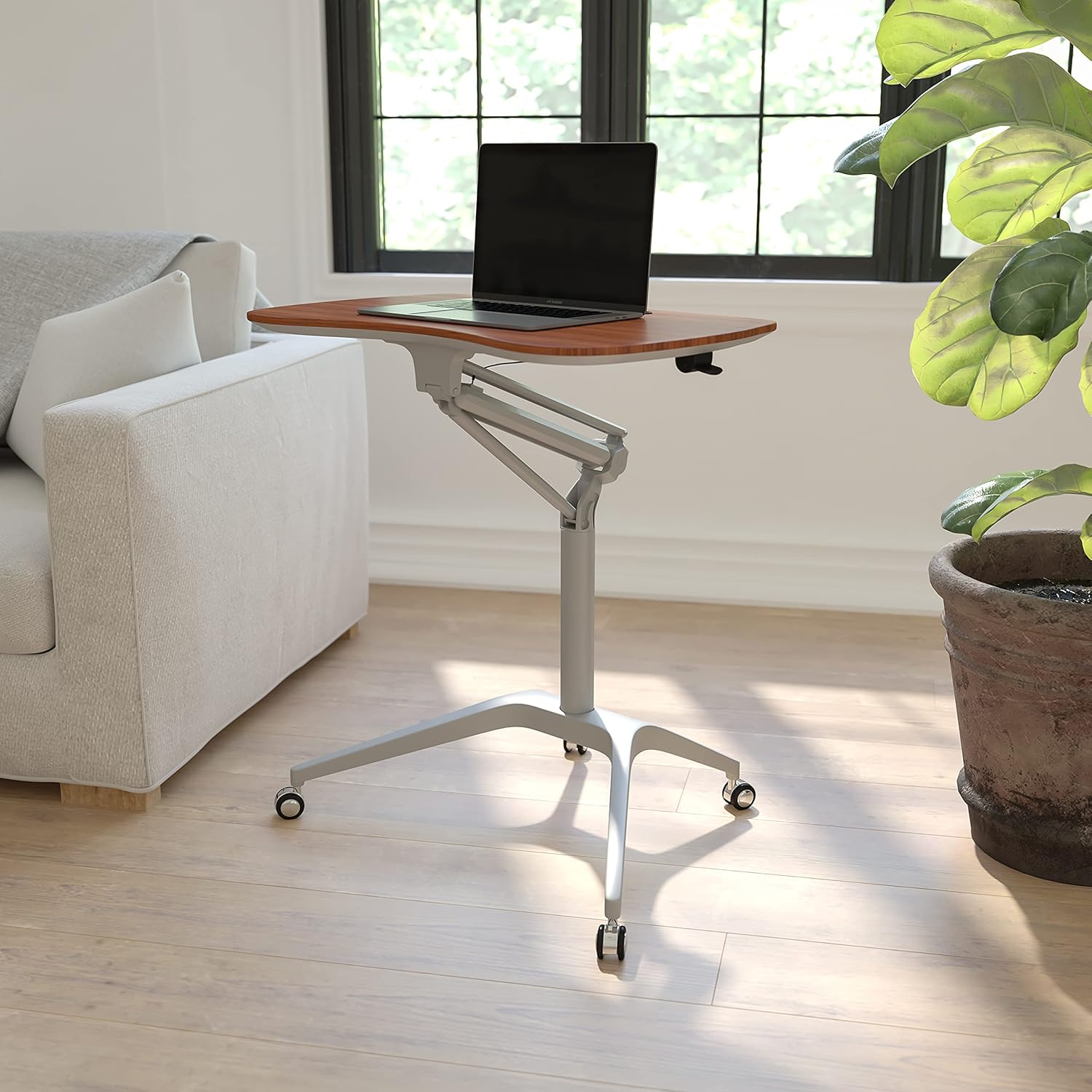 Black Mobile Ergonomic Desk with Adjustable Height E519377