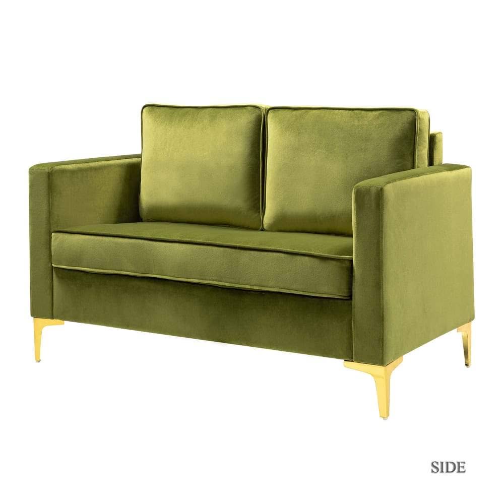 Pink Velvet Loveseats with Golden Base Z506