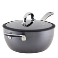 4.5 Quart Black Hard Anodized Nonstick Saucier Pan with Lid O7332