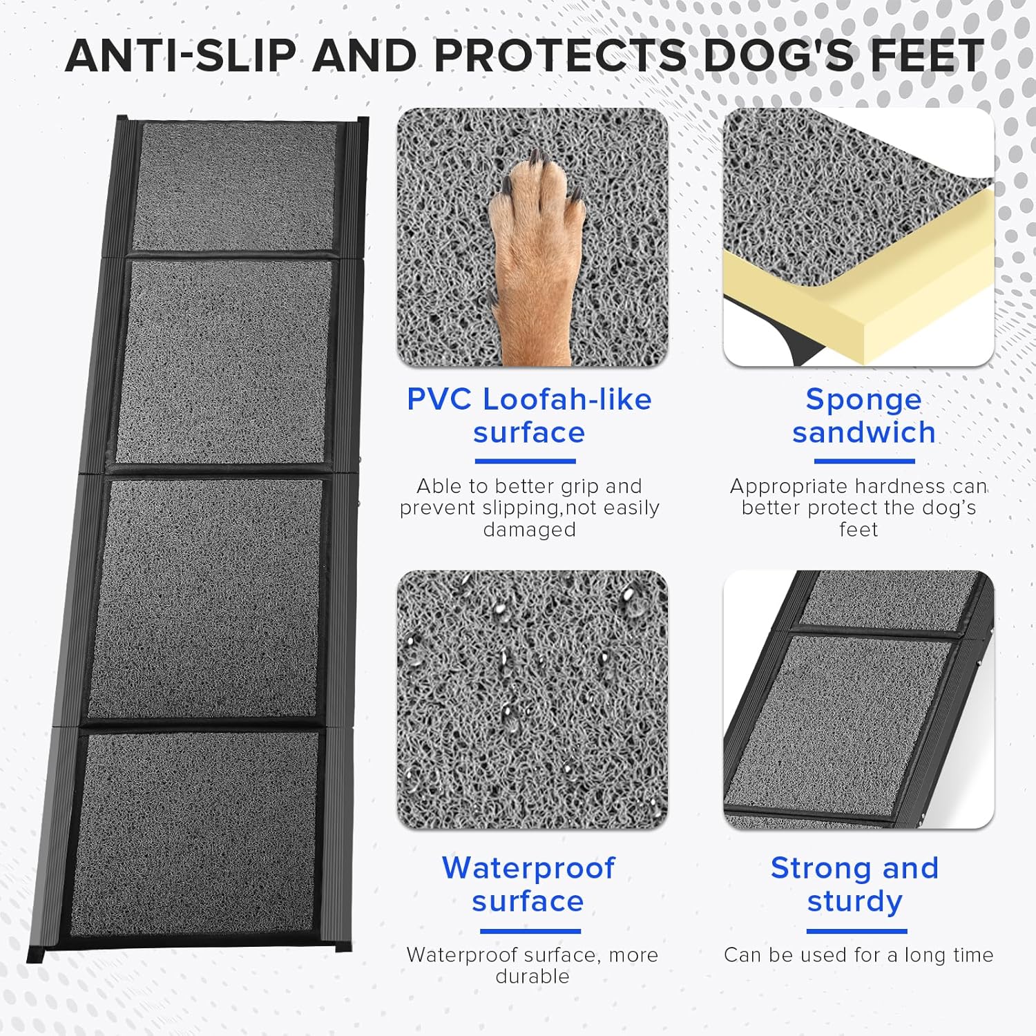 67’’ Foldable Dog Car Ramp with Non-Slip Surface R26283