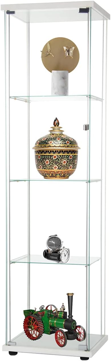 Clear Black 4-Tier Glass Display Cabinet R724