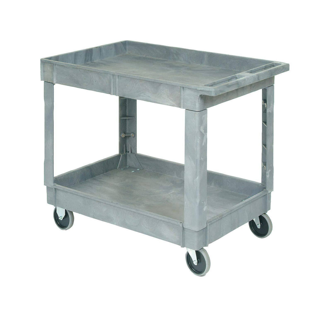 Plastic 2 Shelf Utility Cart with Rubber Casters P295375