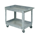 Plastic 2 Shelf Utility Cart with Rubber Casters P295375