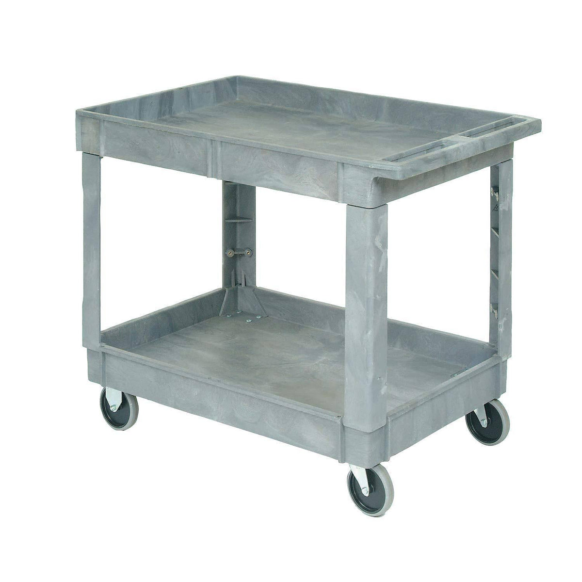 Plastic 2 Shelf Utility Cart with Rubber Casters P295375