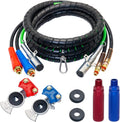 15 Ft Heavy Duty 7 Way ABS Electrical Cable and Rubber Air Line Hose Assemblies with Aluminum Glad Hands and Extension Handles A83230