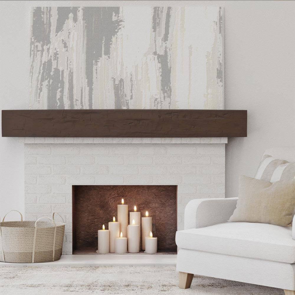 Hand Hewn Faux Wood Fireplace Mantel E847