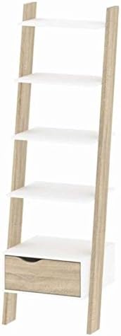 2 Piece Bookcase and Writing Desk Set in White and Oak V5050