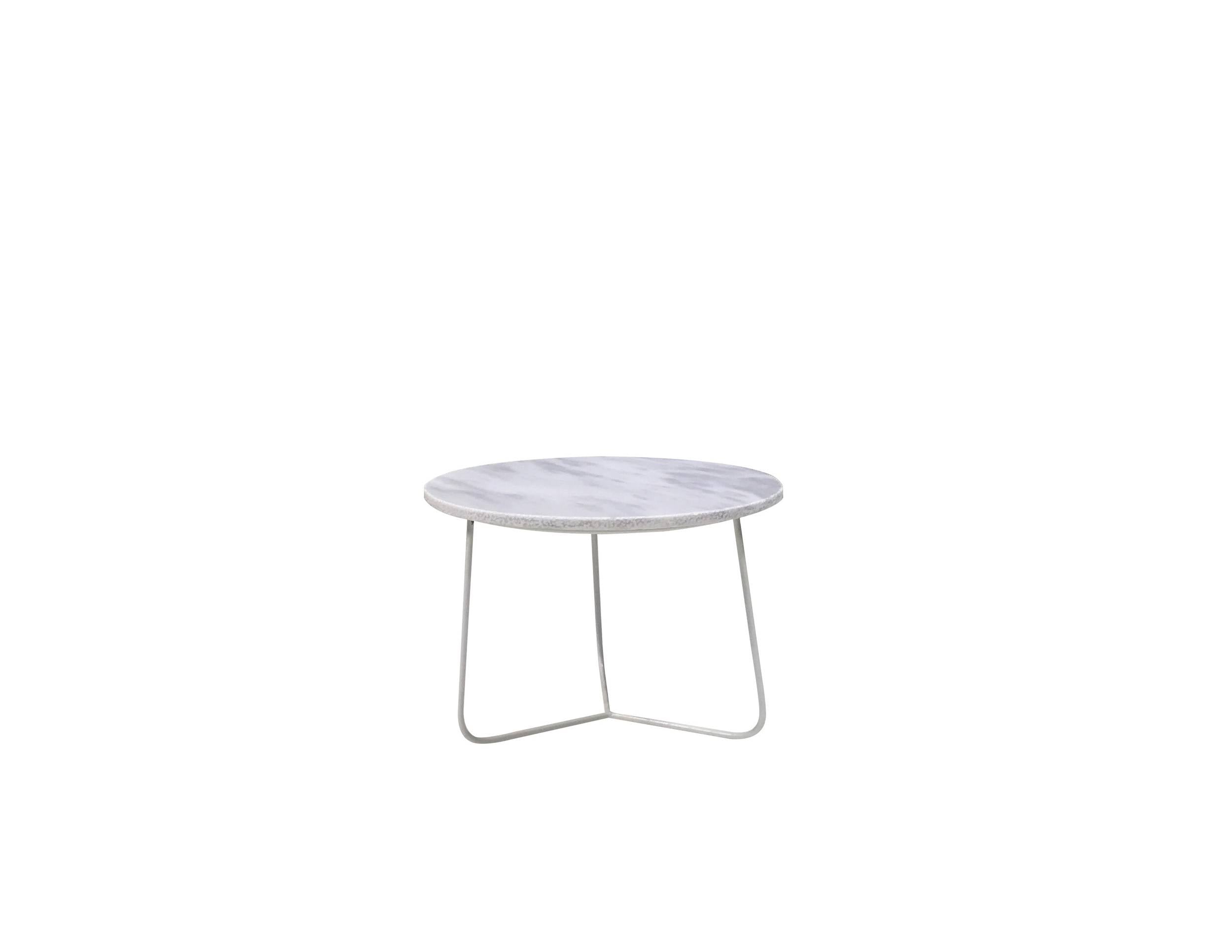 White Marble Top End Table H329567