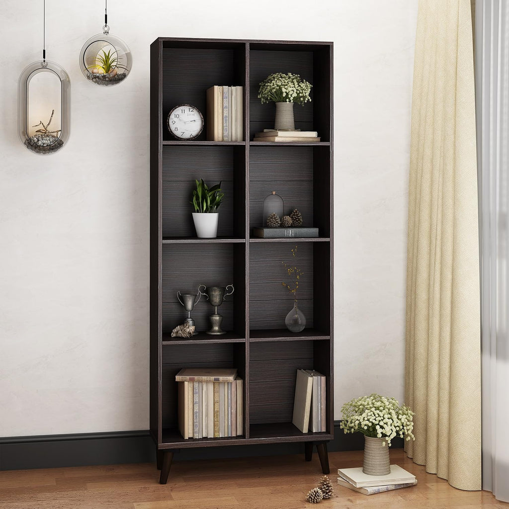 Walnut Finish Faux Wood Bookcase Y22568