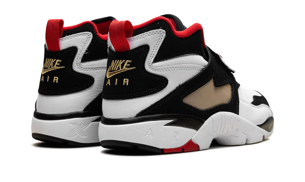 Nike Air Diamond Turf Sneakers - Black and White with Red and Gold Accents