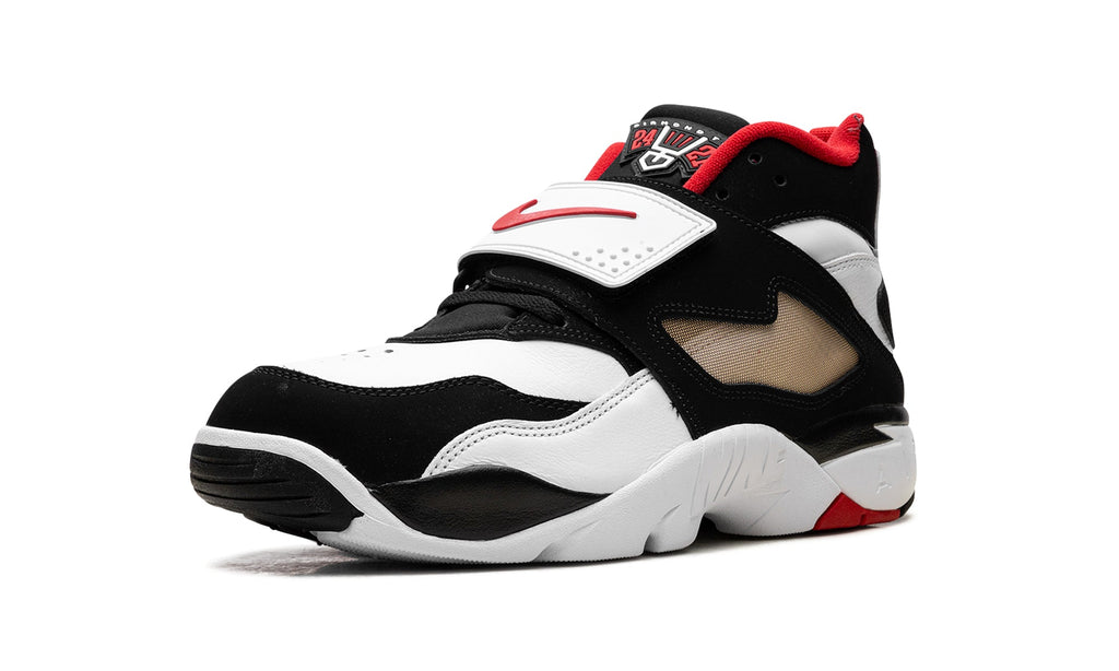 Nike Air Diamond Turf Sneakers - Black and White with Red and Gold Accents