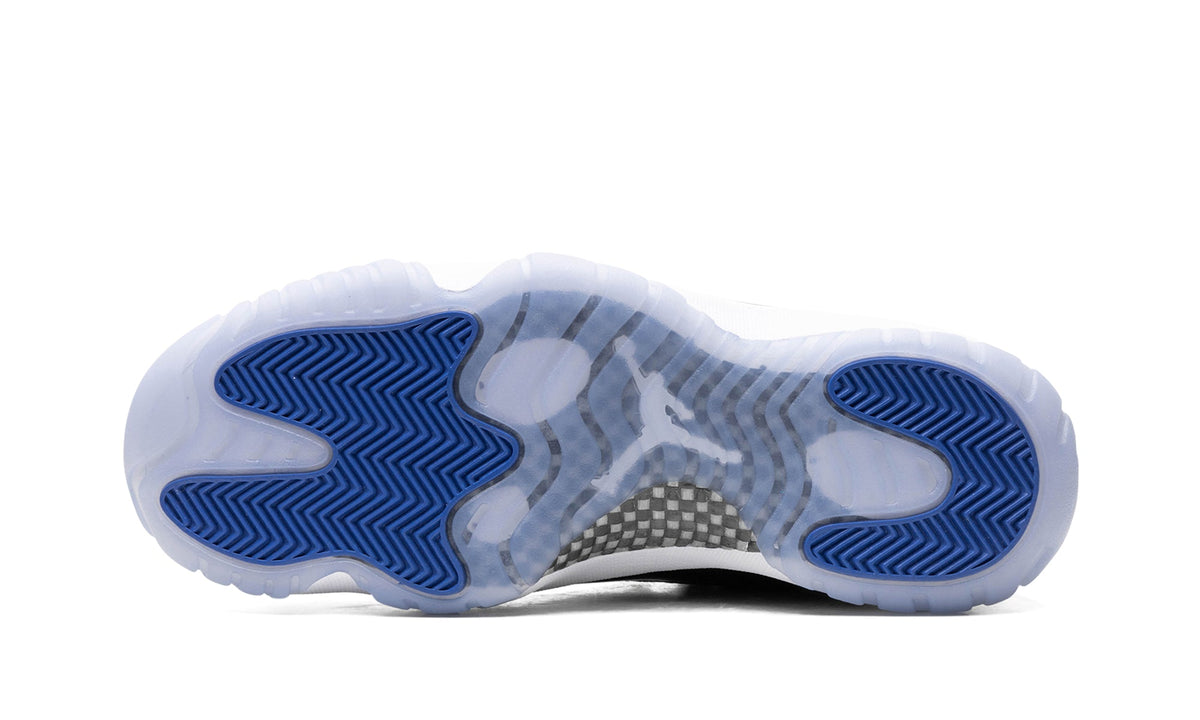 Air Jordan 11 Retro Low Sneakers - Black, White and Concord Blue Details