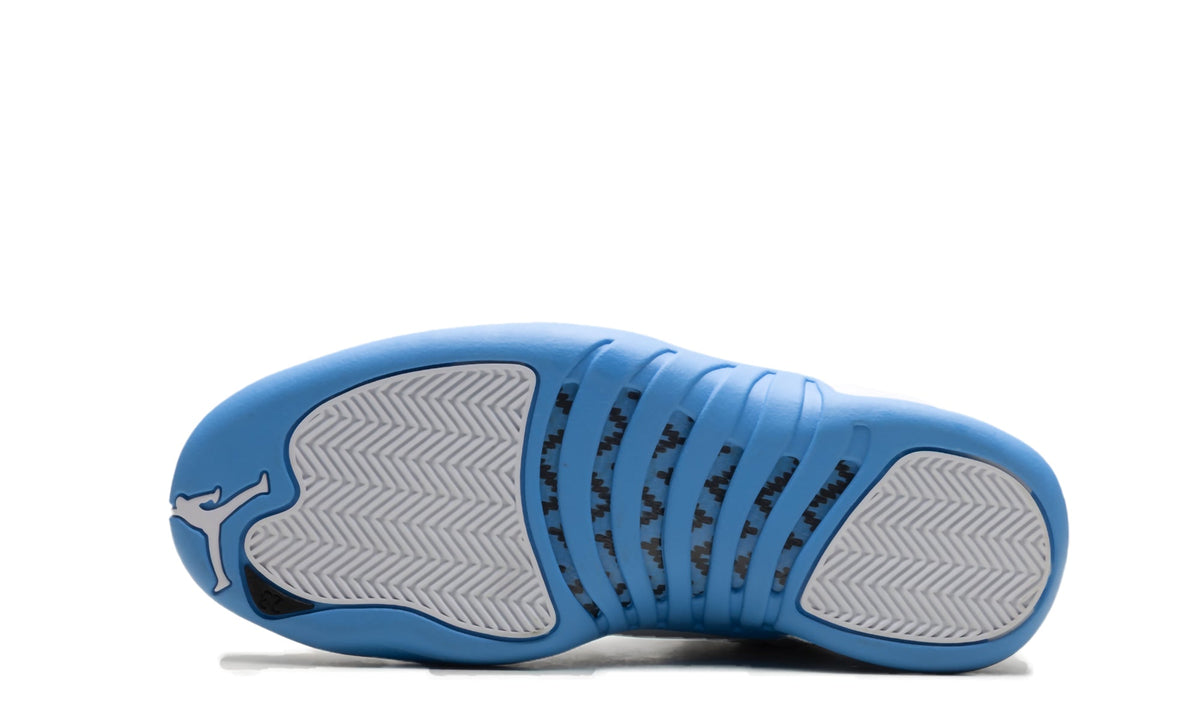 Air Jordan 12 Retro Sneakers - White/Light Blue with Silver Details