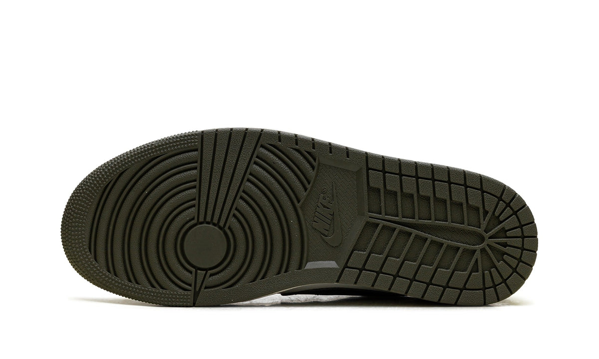 Air Jordan 1 Low Sneakers - Olive Grey/White/Black with Cream Midsole