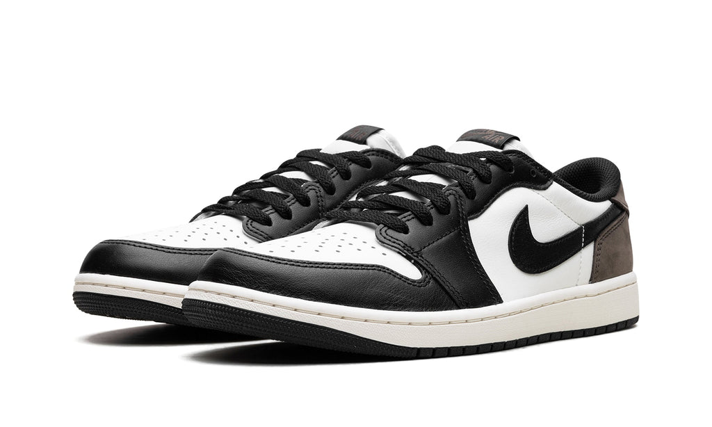Air Jordan 1 Low OG Sneakers - Black, White & Brown with Off-White Midsole