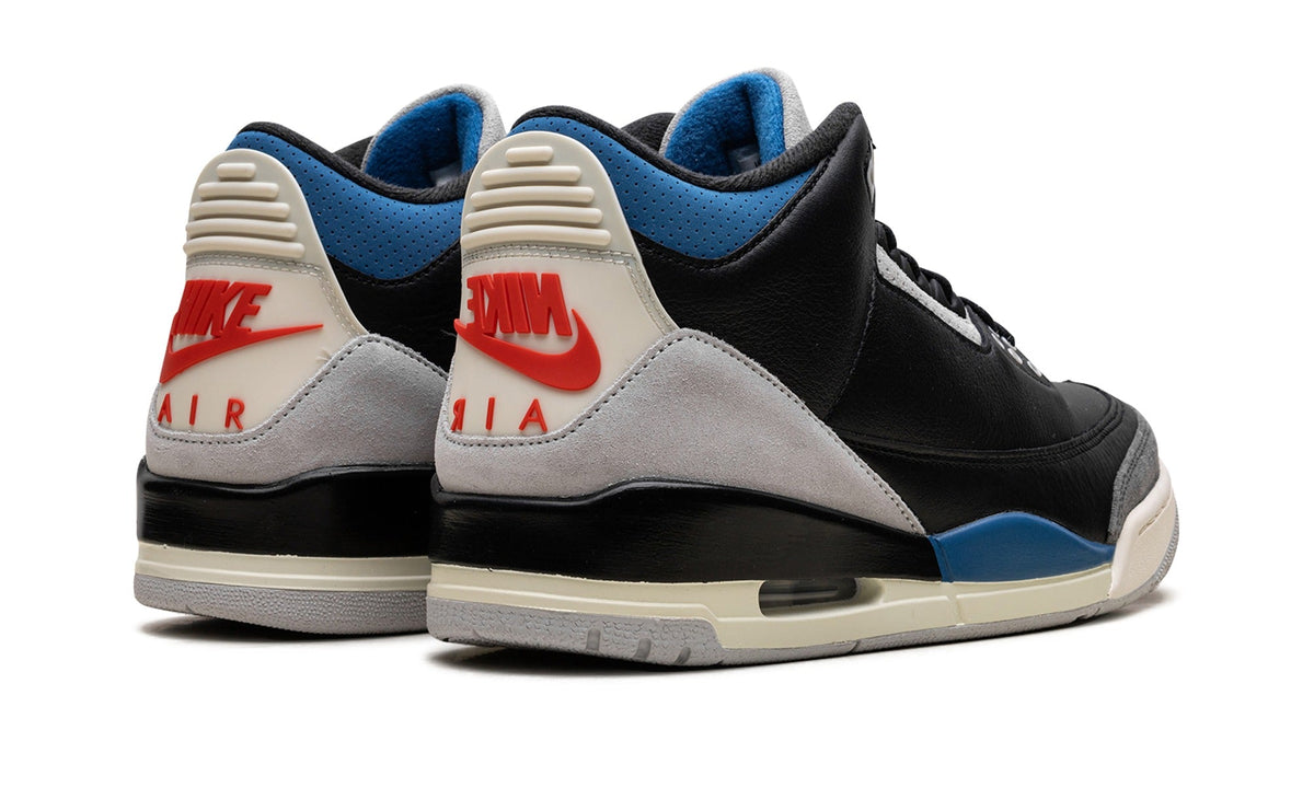 Air Jordan 3 Sneakers – Black, Grey & Blue