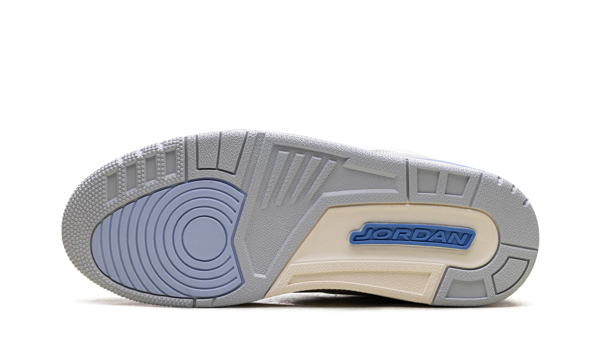 Air Jordan 3 Retro Sneakers - White/Grey/Blue with Cream Midsole