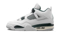 Air Jordan 4 Retro Sneakers - White and Dark Green with Cream Accents