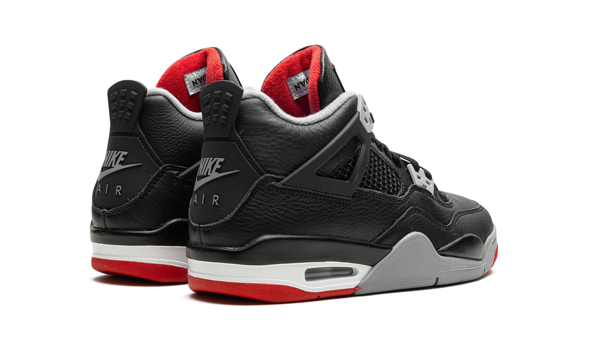 Air Jordan 4 Sneakers - Black, Gray & Red