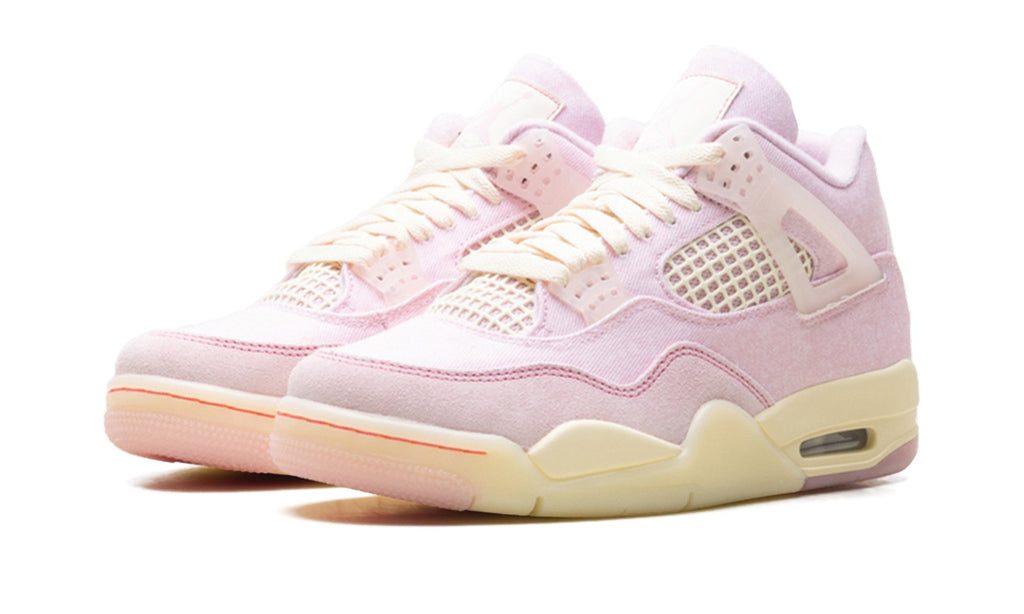 Air Jordan 4 Retro Sneakers - Pastel Pink and Cream