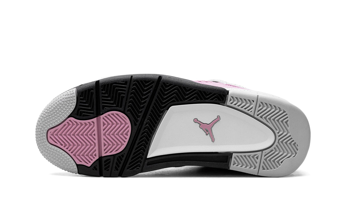 Air Jordan 4 Retro Sneakers - Pink with Speckled Grey and Black Details