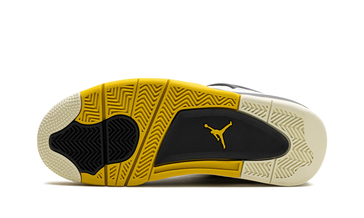 Air Jordan 4 Retro Sneakers - White and Yellow with Black Accents