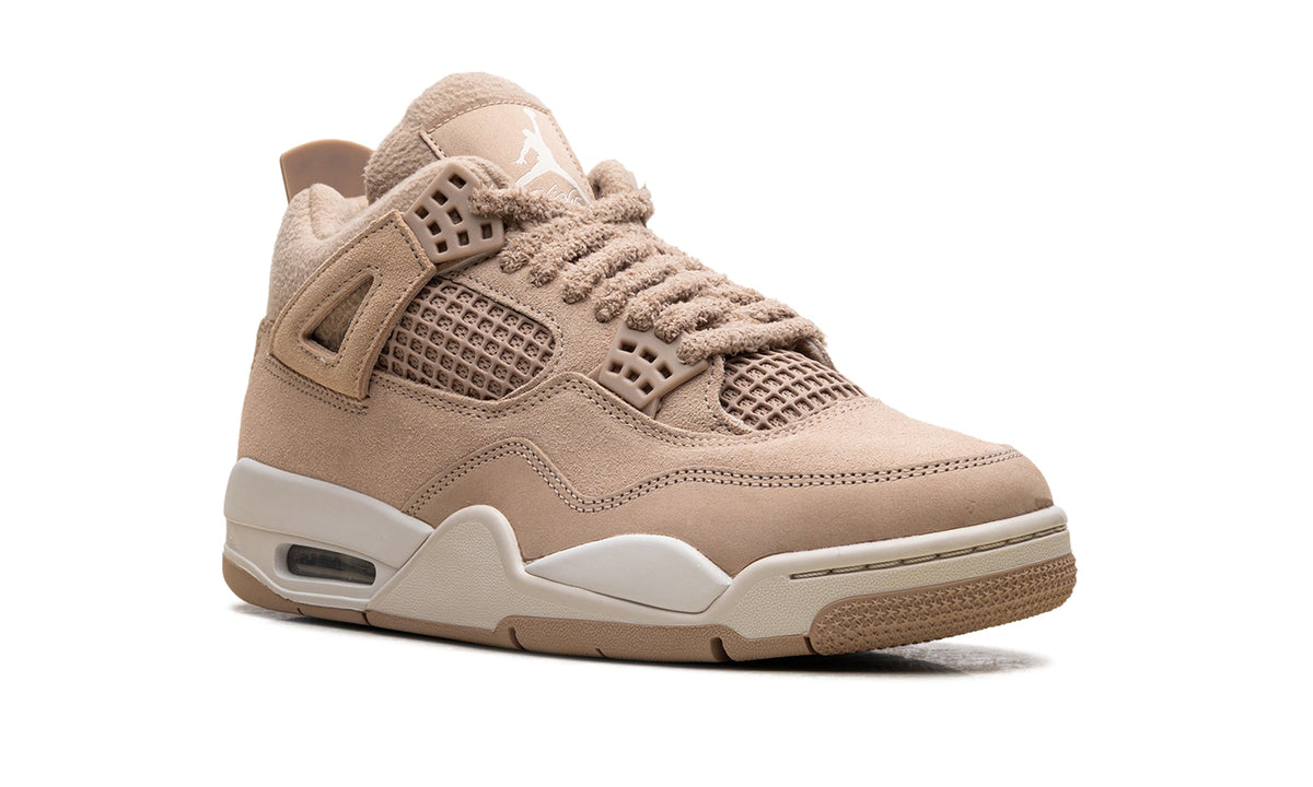 Air Jordan 4 Retro Sneakers - Sand Beige and Cream with Textured Details