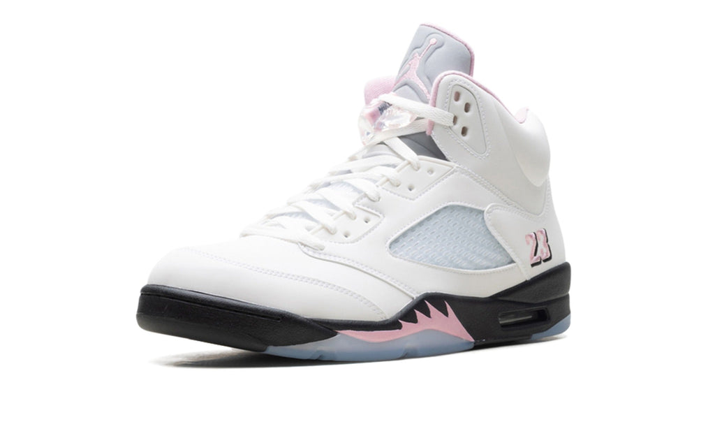 Air Jordan 5 Sneakers – White, Pink & Black