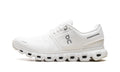 On Cloud Sneakers - White with Gray Logo Details and Hollow-Pod Sole