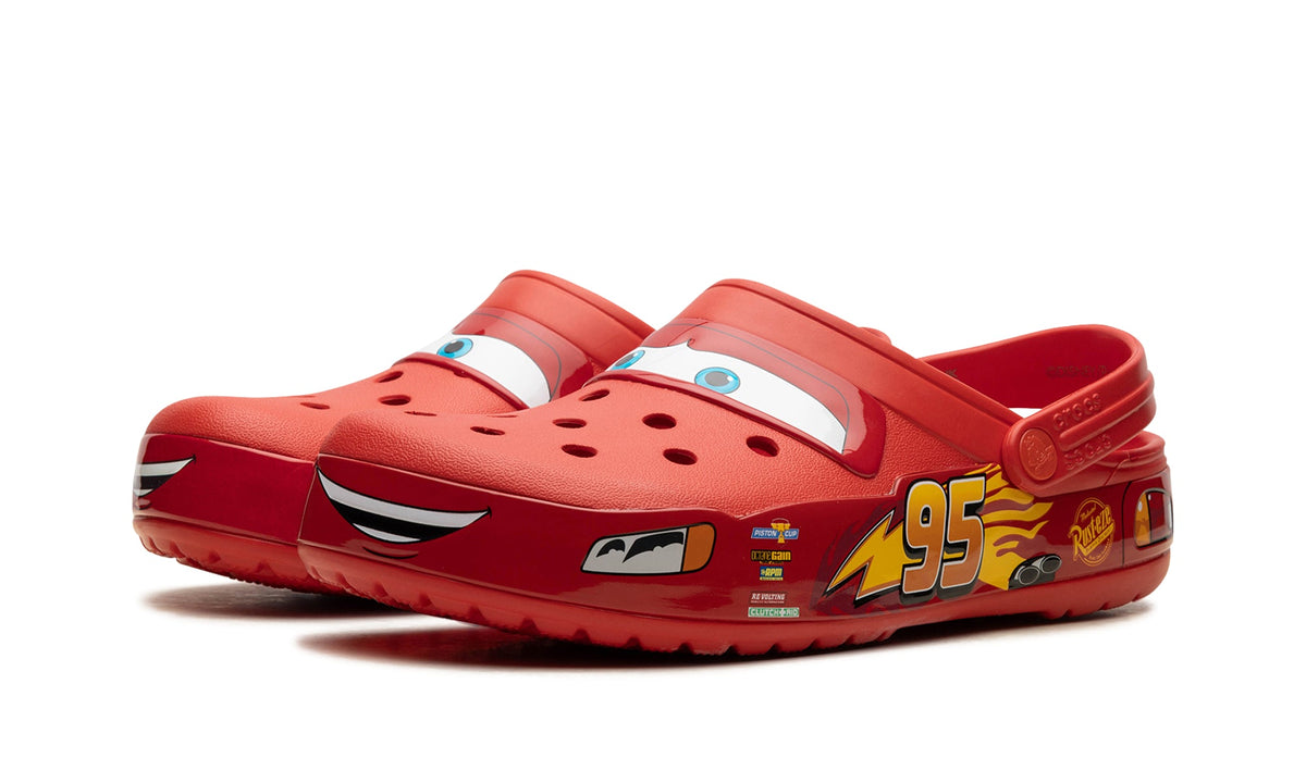 Crocs Classic Clogs - Red with Lightning McQueen Graphics and Number 95