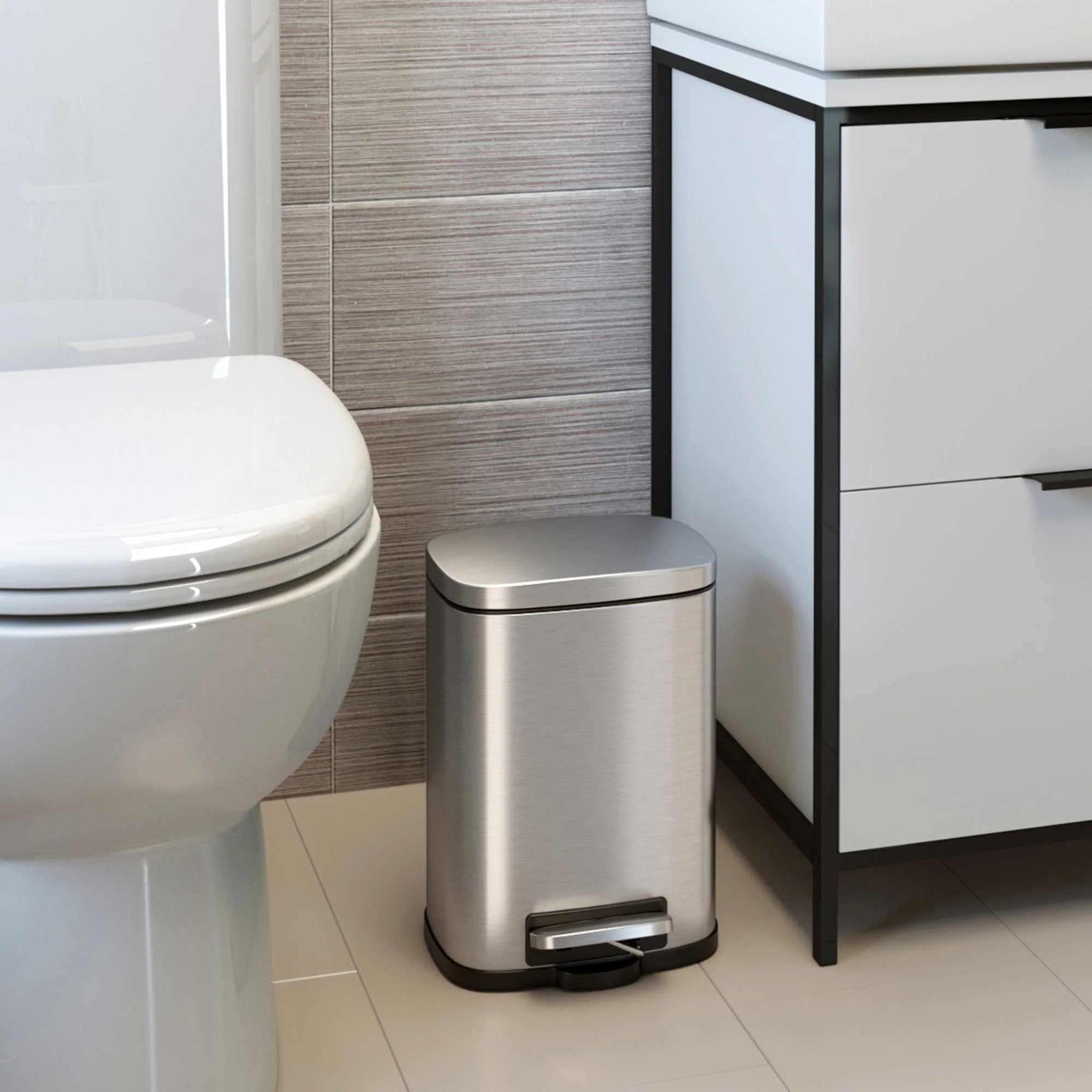 13.2 Gallon and 1.32 Gallon Stainless Steel Step Trash Can G467