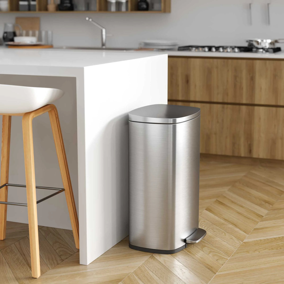 13.2 Gallon and 1.32 Gallon Stainless Steel Step Trash Can G467