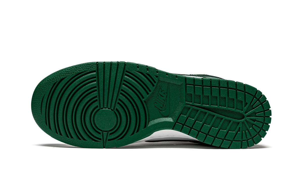 Nike Dunk Low Sneakers – White & Dark Green with Matching Green Swooshes, Laces & Outsole