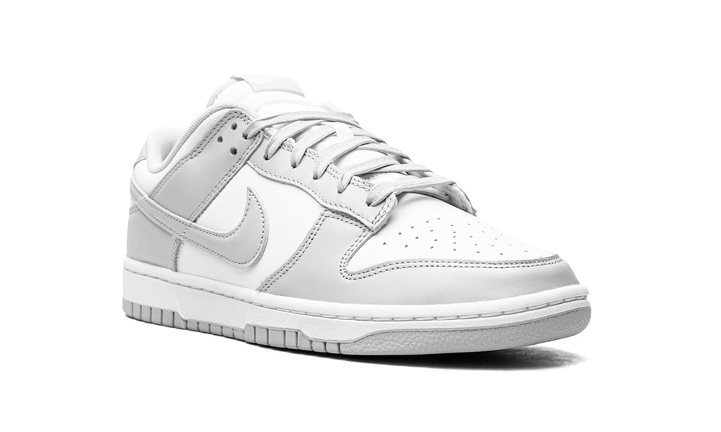 Nike Dunk Low Sneakers - White/Light Grey with Tonal Swoosh